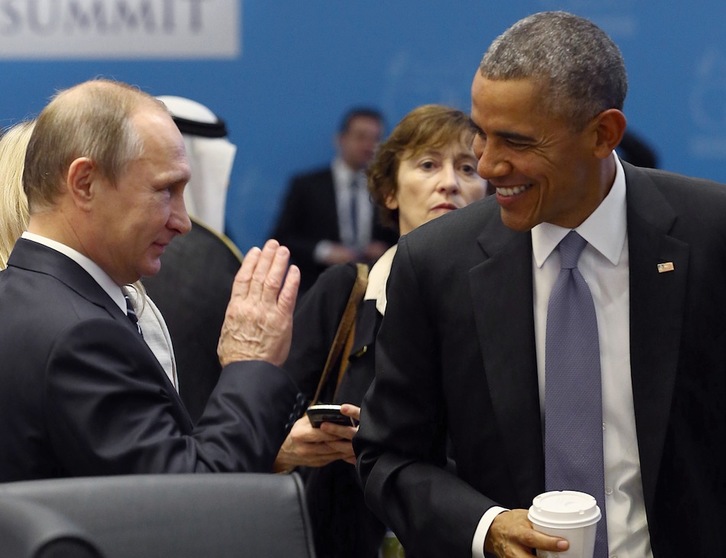 Putin y Obama, durante la cumbre del G20 en Antalya. (Kayhan OZER / AFP)