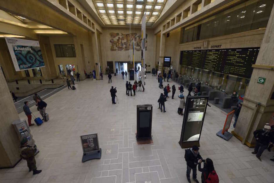 La Estación Central de Bruselas. La han desalojado esta tarde por una mochila sospechosa (John THYS | AFP)