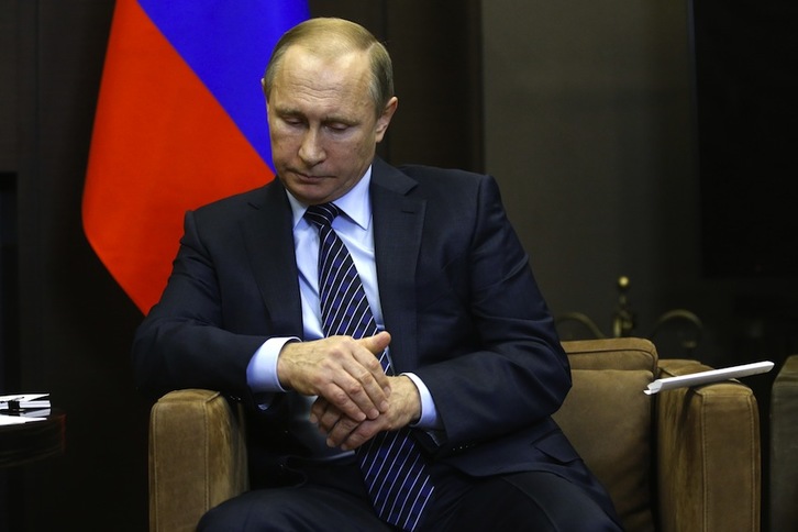 Vladimir Putin, en su comparecencia de este martes. (Maxim SHIPENKOV / AFP)