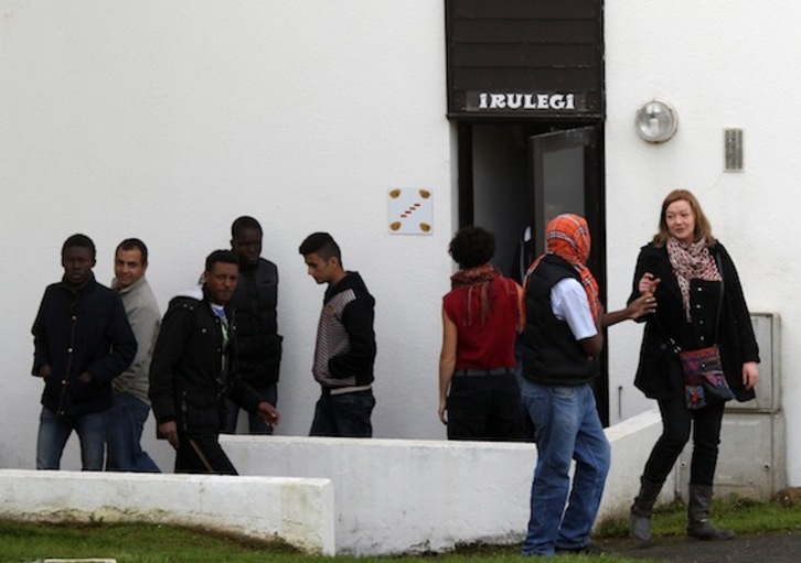 Errefuxiatuak, Baigorriko harrera zentroan. (Bob EDME)