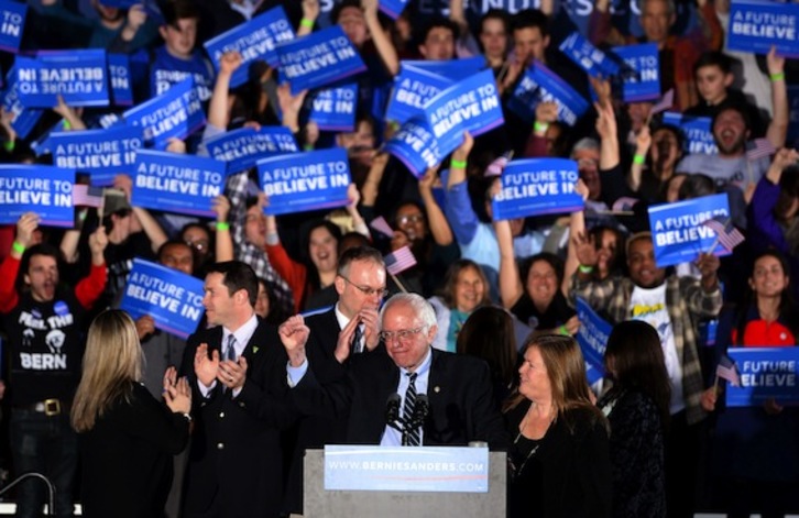 El senador Bernie Sanders, aspirante a candidato a la Presidencia de EEUU por los demócratas. (Jewel SAMAD/AFP)