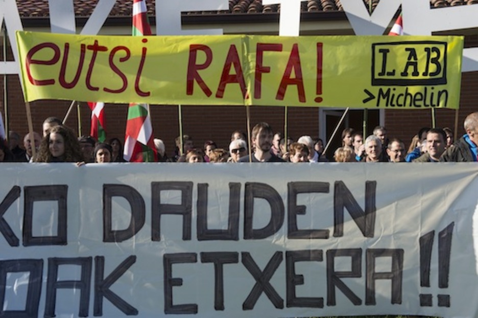 Mensaje por la liberación de Rafa Díez, en El Dueso. (Monika DEL VALLE/ARGAZKI PRESS)