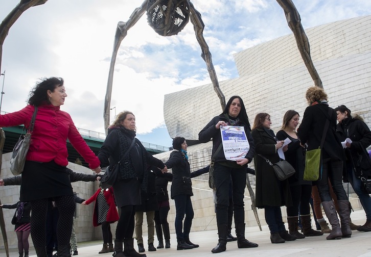 Comparecencia de la Coordinadora Feminista de Euskal Herria, en Bilbo. (Luis JAUREGIALTZO/ARGAZKI PRESS)