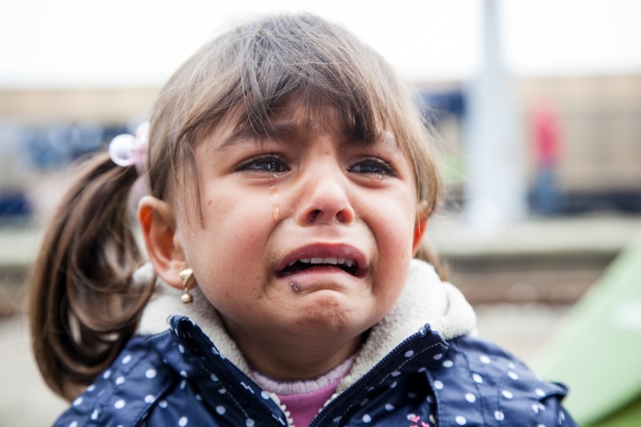 Los llantos son parte de la banda sonora de Idomeni. (Juan TEIXEIRA) Los llantos son parte de la banda sonora de Idomeni. (Juan TEIXEIRA)