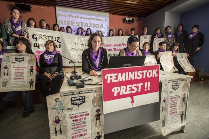 Comparecencia de Feministok Prest en Gasteiz. (Jaizki FONTANEDA/ARGAZKI PRESS)