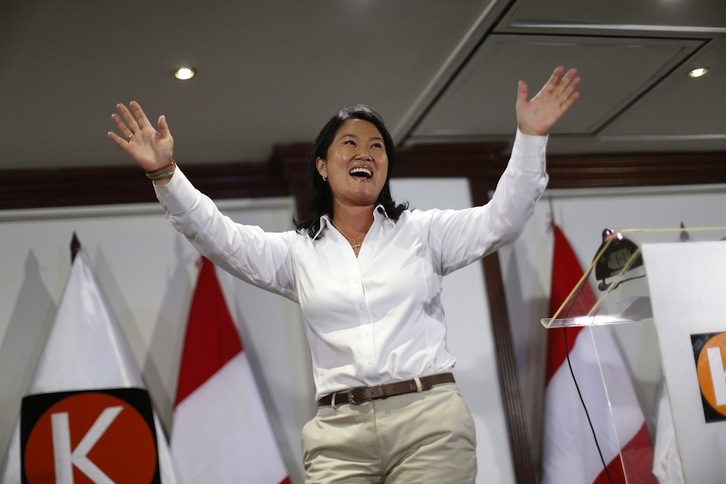 Keiko Fujimori ha celebrado la victoria. (Luka GONZALES / AFP)