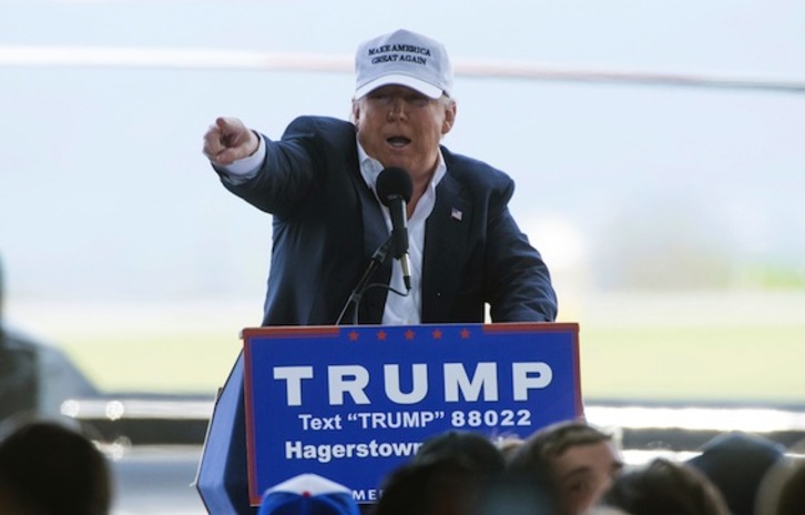 El magnate Donald Trump, durante un acto en Maryland. (Molly RILEY/AFP)