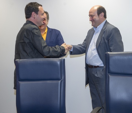Hasier Arraiz y Andoni Ortuzar, en junio pasado. (Juanan RUIZ/ARGAZKI PRESS)