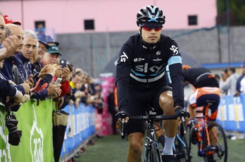 Mikel Landa, al inicio de la séptima etapa del Giro. (Luk BENIES / AFP)