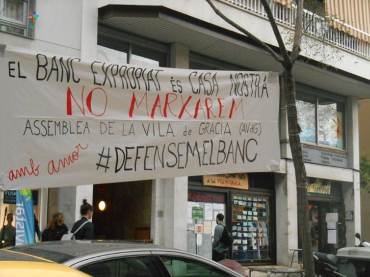 Exterior del Banc Expropiat de Gràcia, antes del desalojo. (BANC EXPROPIAT)