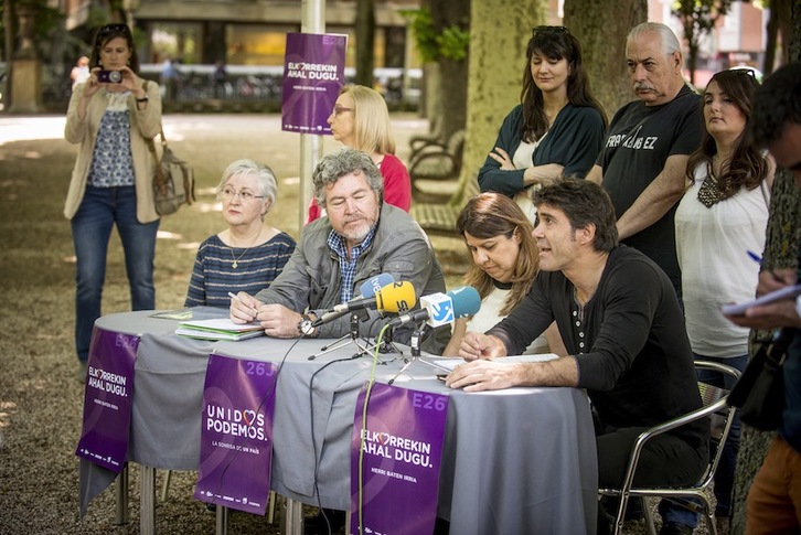 Presentación de los candidatos de Unidos Podemos de Araba. (Juanan RUIZ/ARGAZKI PRESS)