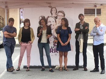 Representantes de la candidatura de Unidos Podemos en Bera. (@podemosdonostia)