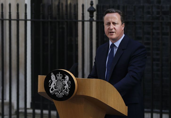 El primer ministro británico, David Cameron, en su comparecencia. (Adrian DENNIS/AFP)