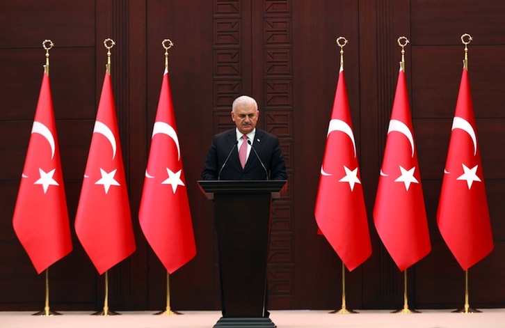 El primer ministro turco, Binali Yildirim, ha comparecido para dar cuenta del acuerdo alcanzado con Israel. (Adem ALTAN/AFP)
