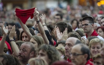 La ciudadanía volvió a concentrarse masivamente contra las agresiones sexistas. (Jagoba MANTEROLA/ARGAZKI PRESS)