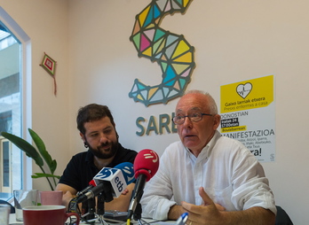 Amets Martínez y Joseba Azkarraga han anunciado la propuesta sobre observatorios de la política penitenciaria. (Juanan RUIZ / ARGAZKI PRESS)