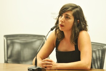 Laura Pérez ha mostrado el rechazo de Podemos al concurso planteado. (Idoia ZABALETA/ARGAZKI PRESS)