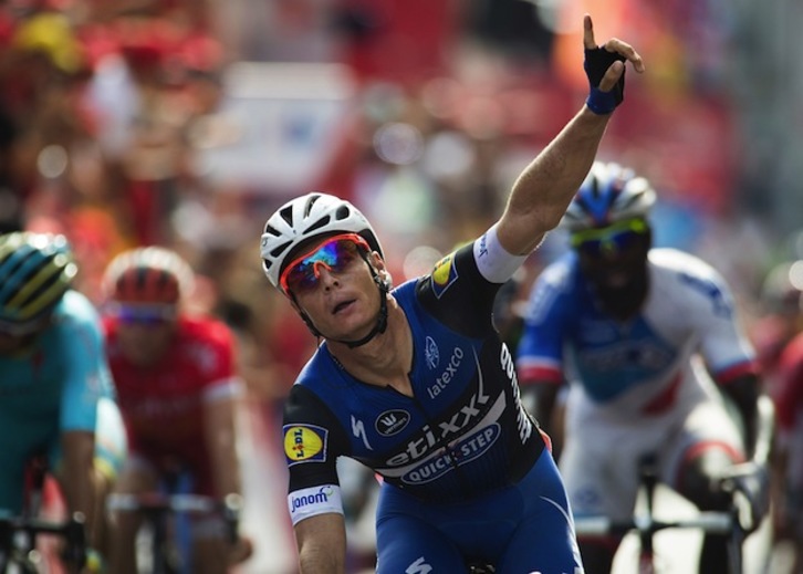 Meersman celebra su segunda victoria en esta Vuelta. (Jaime REINA / AFP)