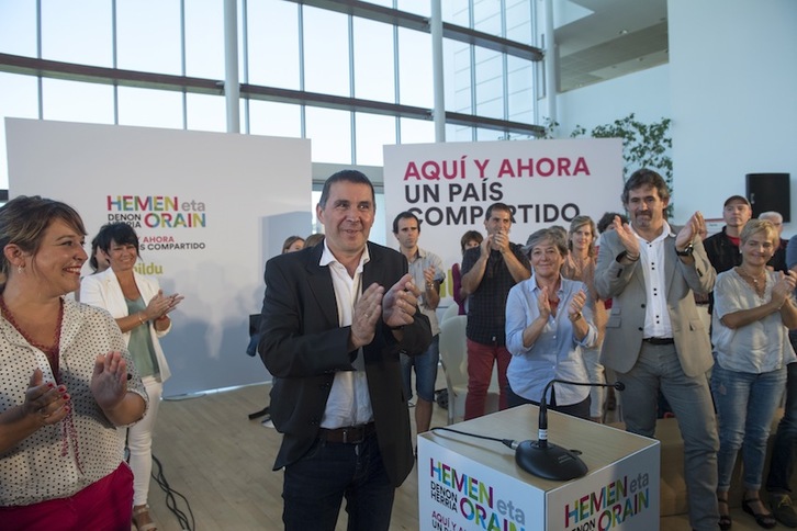 Arnaldo Otegi, durante la presentación de su propuesta para un país compartido. (Gorka RUBIO/ARGAZKI PRESS)