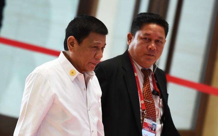 El presidente de Filipinas, Rodrigo Duterte, en la cumbre de la ASEAN en Laos. (Roslan RAHMAN/AFP) 