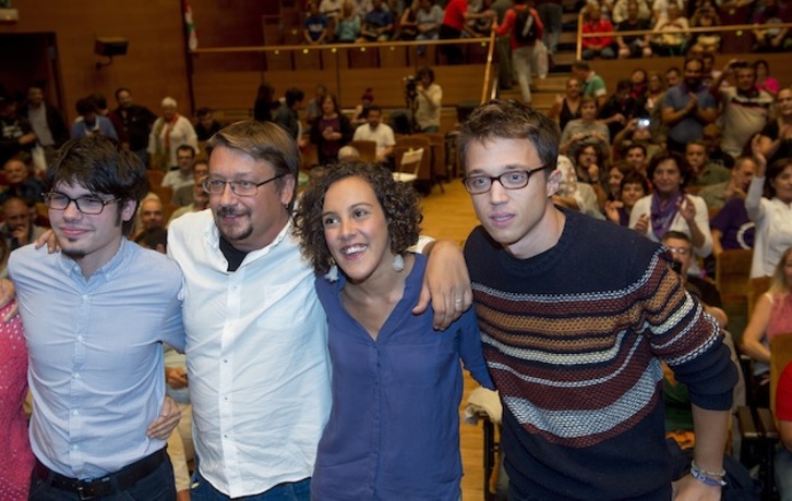 Mitin de Podemos, este jueves en Bilbo. (Luis JAUREGIALTZO / ARGAZKI PRESS)