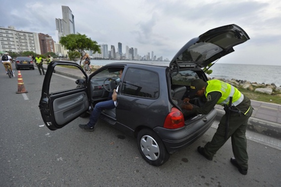 Las autoridades colombianas han reforzado las medidas de seguridad en Cartagena. (Luis ROBAYO/AFP)