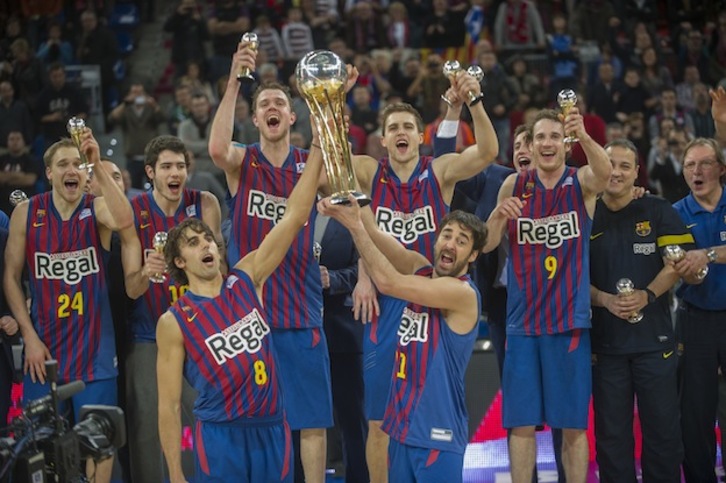 El Barcelona ganó la Copa la última vez que se disputó en Gasteiz, en 2013. (Juanan RUIZ / ARGAZKI PRESS)