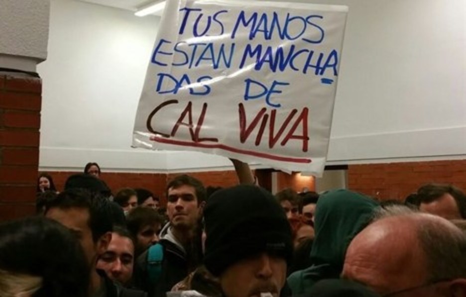 Imagen de la protesta en la Universidad Autónoma de Madrid.