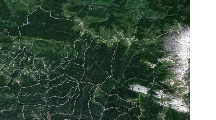 Imagen de satélite del Pirineo navarro. (Gobierno de Nafarroa)