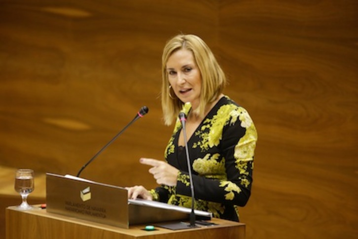 Ana Beltrán ha anunciado la posibilidad de presentar un recurso que paralice el decreto sobre el uso del euskara en la Administración. (PARLAMENTO DE NAFARROA)