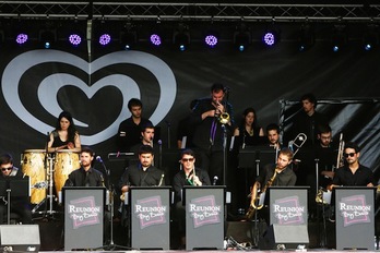 Actuación en julio pasado de Reunión Big Band, conjunto formado por alumnos y exalumnos de Musikene. (heinekenjazzaldia.com) 