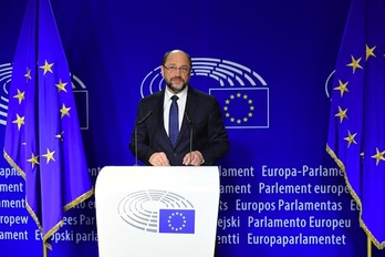 Martin Schulz ha comparecido ante la prensa para anunciar su regreso a la política alemana. (Emmanuel DUNAND/AFP)
