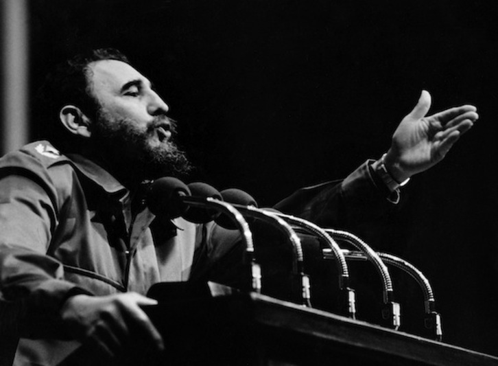 Fidel Castro, 1970. urtean eginiko diskurtso batean. (AFP)