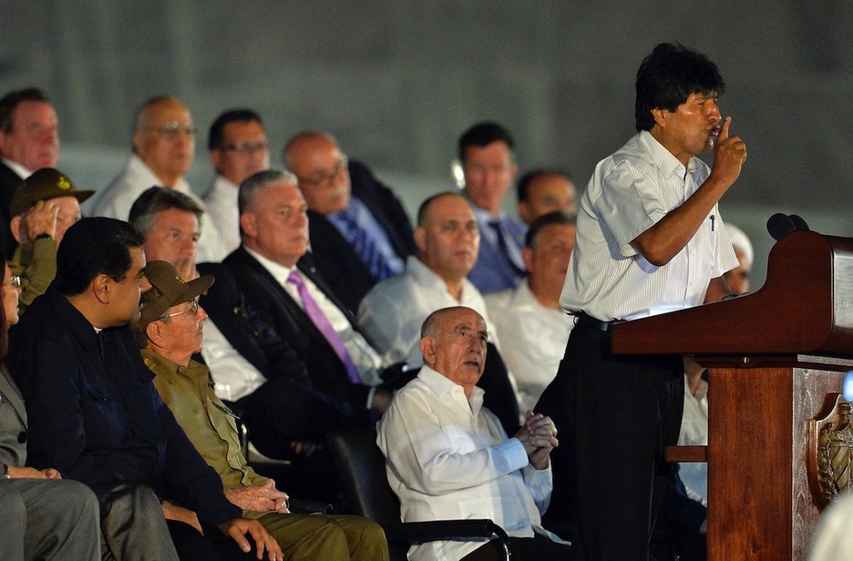 Líderes mundiales como Evo Morales no han querido faltar a la despedida. (Pedro PARDO / AFP)