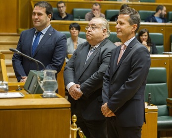 Bildarratz, Iñarritu y Rodríguez toman posesión de sus cargos. (Juanan RUIZ/ARGAZKI PRESS)