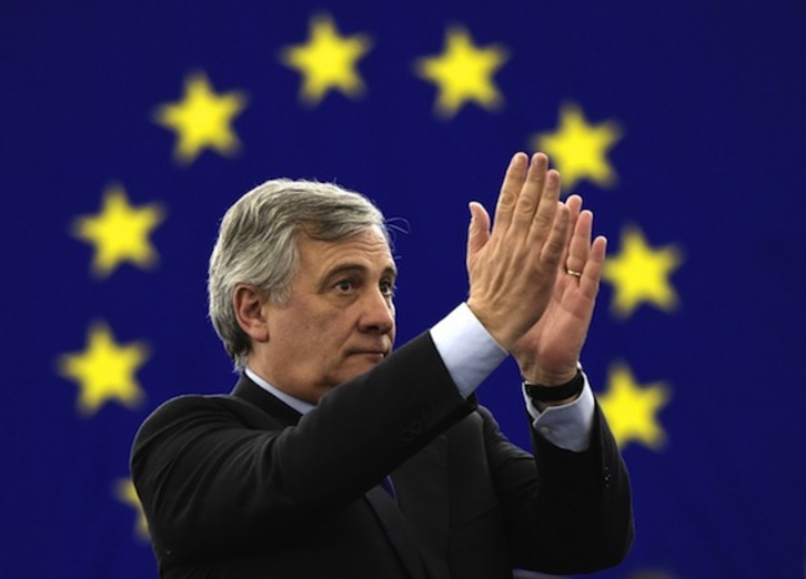 El excomisario italiano Antonio Tajani, nuevo presidente del Parlamento Europeo. (Frederick FLORIN/AFP)