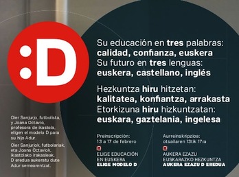 Cartel de la campaña para promover la escolarización en euskara. (GOBIERNO DE NAFARROA)