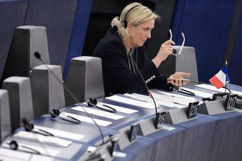 Marine Le Pen, en una sesión del Parlamento Europeo. (FREDERICK FLORIN / AFP) 