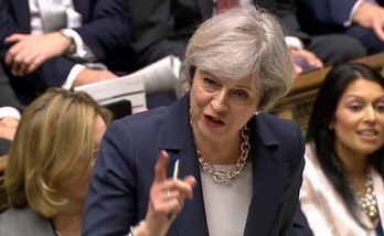 Theresa May, en su intervención en Westminster. (AFP)