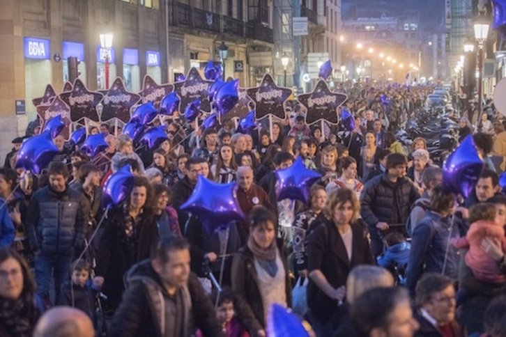 Manifestación en Donostia para reclamar la puesta en libertad de Sara Majarenas. (Juan Carlos RUIZ/ARGAZKI PRESS)