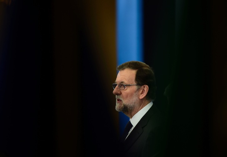 Mariano Rajoy, el pasado 10 de abril en el Palacio del Pardo, en la cumbre de líderes del sur de Europa. (Pierre-Philippe MARCOU/AFP)