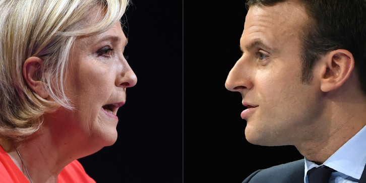Marine Le Pen y Emmanuel Macron se enfrentarán en televisión el 3 de mayo. (Eric FEFERBERG-AFP PHOTO)