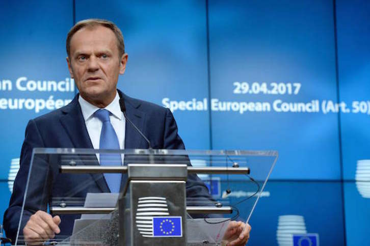 El presidente del Consejo Europeo, Donald Tusk. (THIERRY CHARLIER / AFP)
