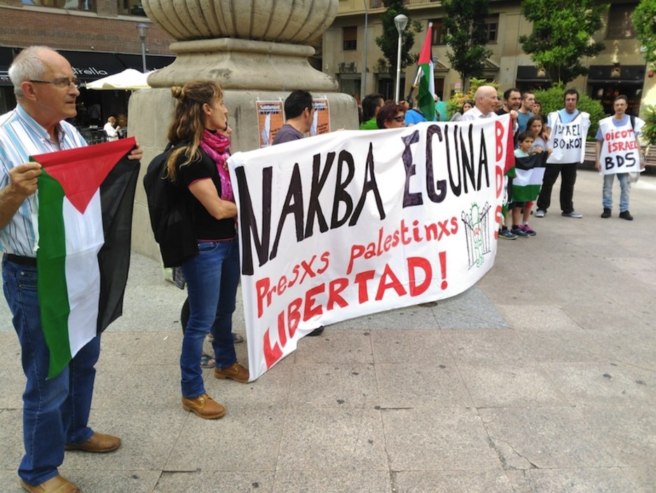 Movilización en Iruñea recordando la Nakba. (@Zabaldi)