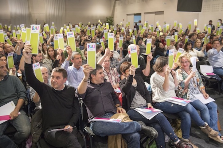Asamblea de EH Bildu el pasado 25 de abril en la que la que se inició la cuenta atrás para el proceso constituyente. (Juan Carlos RUIZ/ARGAZKI PRESS)