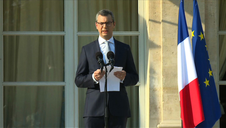 El secretario general del Palacio del Elíseo, Alexis Kohler, ha anunciado los nuevos nombres. (David CANTINIAUX / AFP)