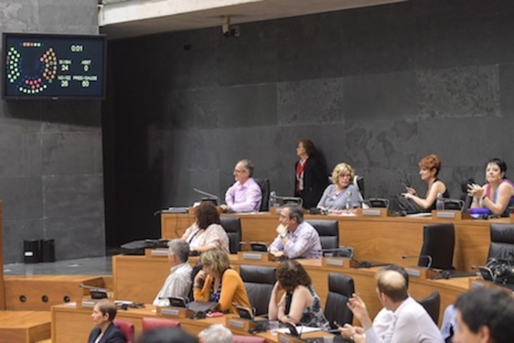 La moción sobre el TAV ha sido rechazada por el Parlamento. (Idoia ZABALETA/ARGAZKI PRESS)