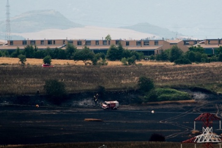 La huella del incendio de Esparza de Galar, en las inmediaciones de Zizur. (Iñigo URIZ/ARGAZKI PRESS)