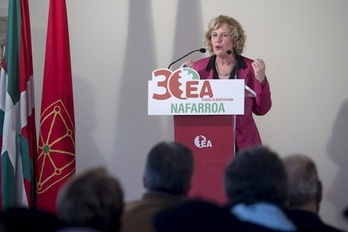 Miren Aranoa ha sido reelegida por unanimidad coordinadora de EA en Nafarroa. (Iñigo URIZ/ARGAZKI PRESS)