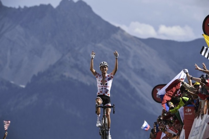 Romain Barguil, a su llegada a meta. (Philippe LOPEZ/AFP)